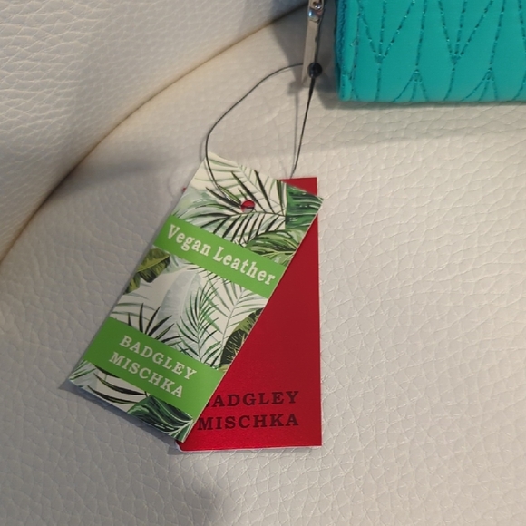 Badgley Mischka Turquoise Quilted Wallet - Picture 2 of 5